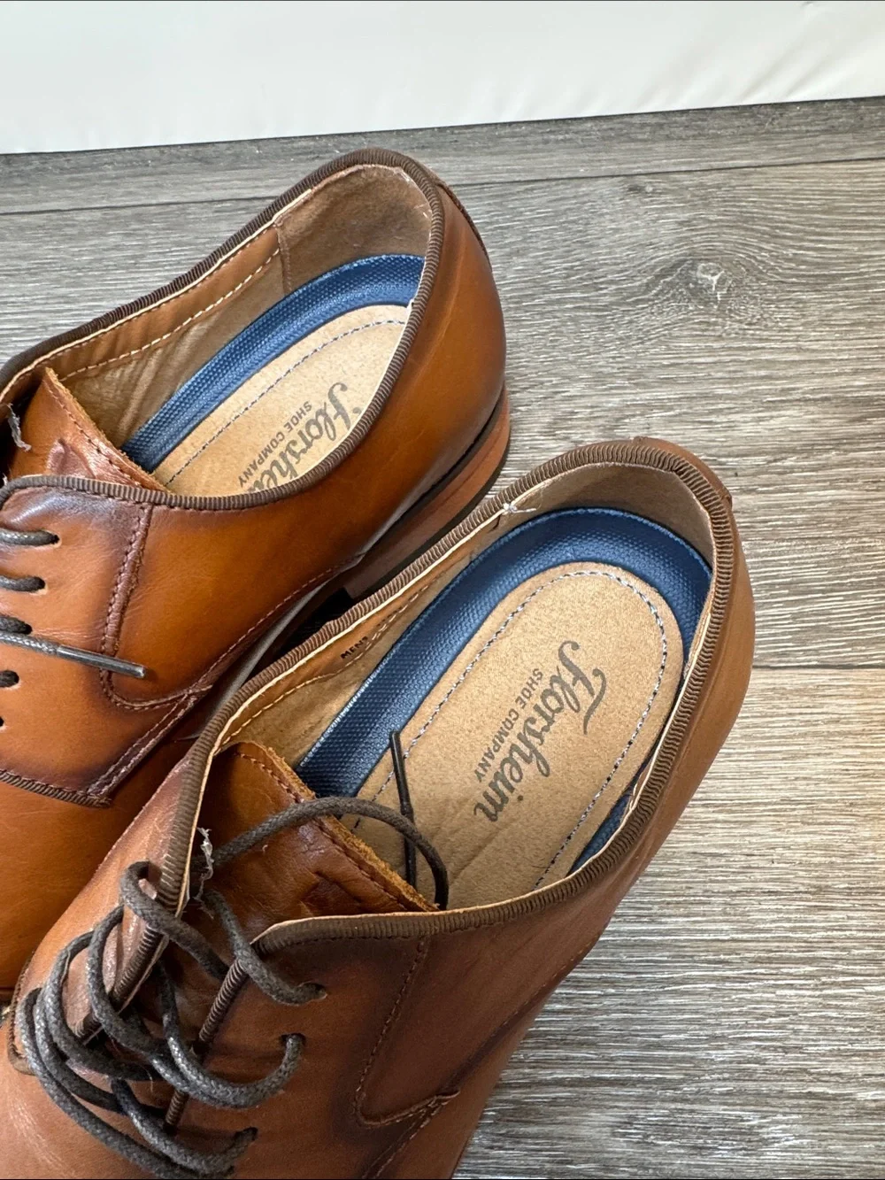 Florsheim Cognac Brown Cap-Toe Derby Shoes SZ 10.5 (h44)